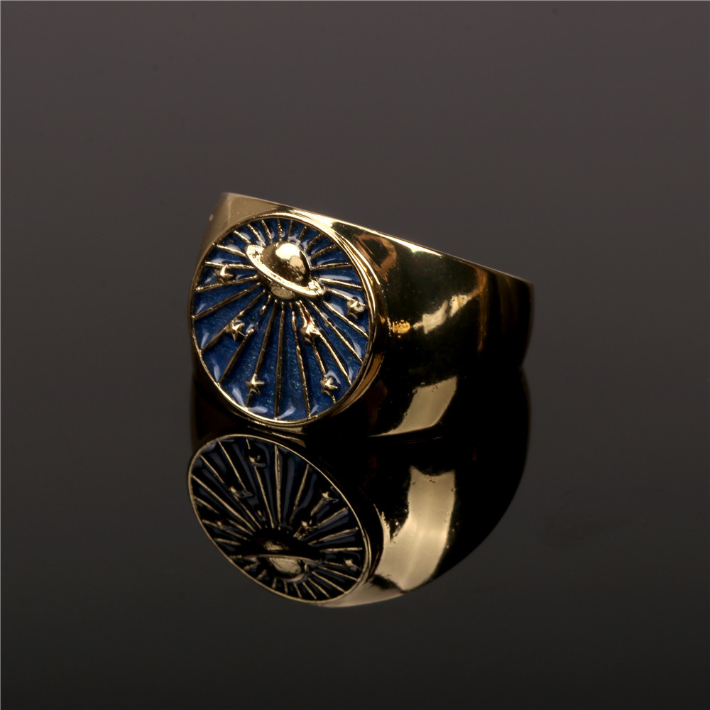 fashion planet drip oil copper ring wholesale