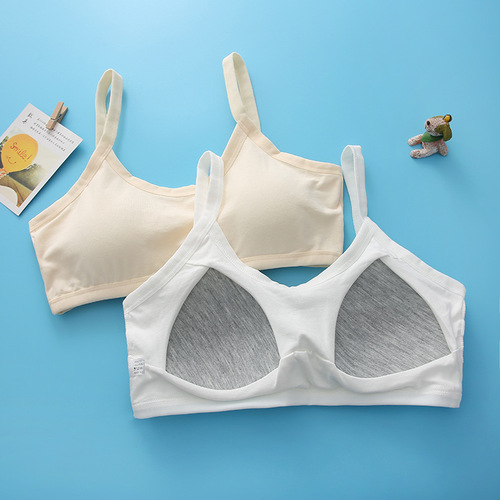 [Fat in seconds] 40-count combed cotton underwear for teenage girls with fixed cups and triangular coasters to wrap breasts in middle and high schools