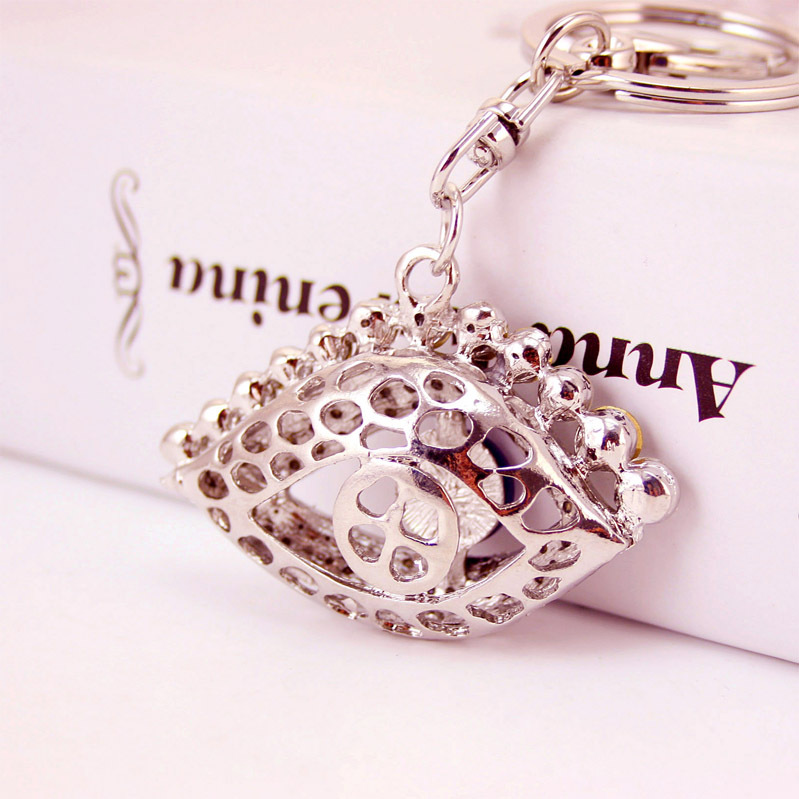 32g Weight Alloy, Metal Material Fruit Pattern Unisex Gender Wholesale Eye Shape Inlaid Diamond Pendant Keychain Nihaojewelry 4