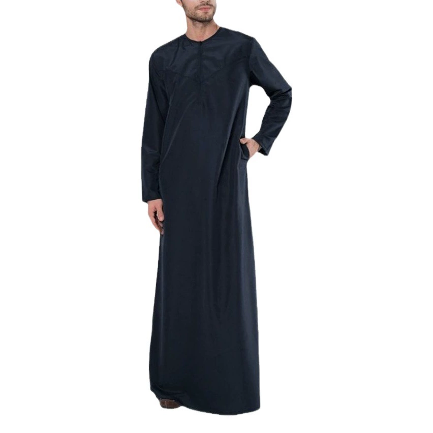 2025 Новый мусульманский Ближневосточный арабский Дубай малазийский мужской свободный халат на молнии рубашка