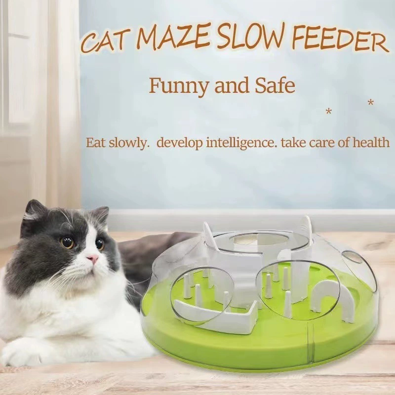 Домашние игрушки для домашних животных Лабиринт Медленная миска для еды Игрушка Кошка Анти-удушье Обучение Обучающие комбинированные зоотовары