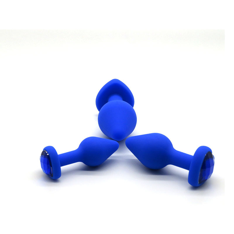 Heart-Shaped Silicone Anal Plug, Large Blue Waterproof Design for Adults — detail image 4