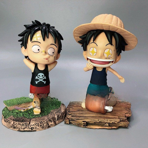 One Piece figure ornaments five postures original straw hat boy childhood little Luffy figure peripheral model without box