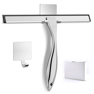 Stainless steel glass wiper single-sided cleaning brush handle with hole silicone wiper cleaning wiper window cleaner