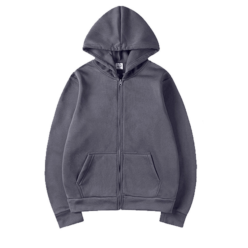 跨境欧美开衫连帽卫衣纯色运动服上衣秋冬季男女同款拉链短袖|undefined
