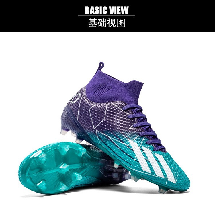 Transfronterizo zapatos de fútbol de uñas rotas de largo alto-Top Plus tamaño cómodo transpirable césped artificial suave absorción de choque moda hombres y mujeres de entrenamiento