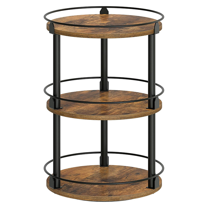 Rack de almacenamiento de condimentos de cocina transfronteriza de stock rack de condimento giratorio de doble capa rack de condimento multifuncional rack de almacenamiento de condimentos