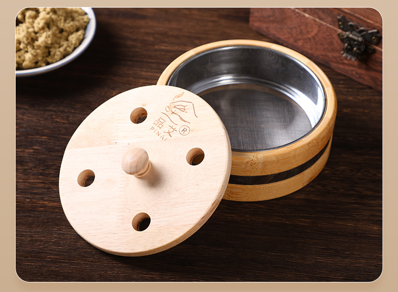 Bamboo Moxibustion Box Portable Ginger-Partition Moxa Burner with 500g Stone-Ground Moxa Wool for Home Warming Therapy preparation