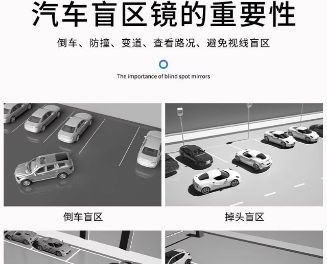 Volkswagen Lavida, Sagitar, Bora, ID3, T-Cross, Polo, Tayron, and T-Roc car rearview mirror, small round auxiliary mirror