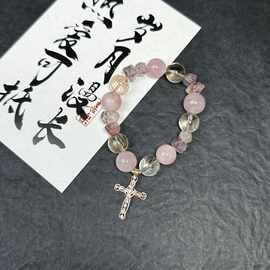 2760马达加斯加粉晶+金发晶+随形烟花超七+铜镀金