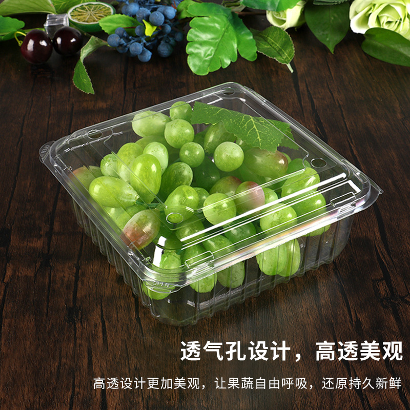 Caja de embalaje de frutas desechable con cubierta de fábrica 500g venta directa sandía fresas caja de embalaje transparente de frutas y verduras frescas