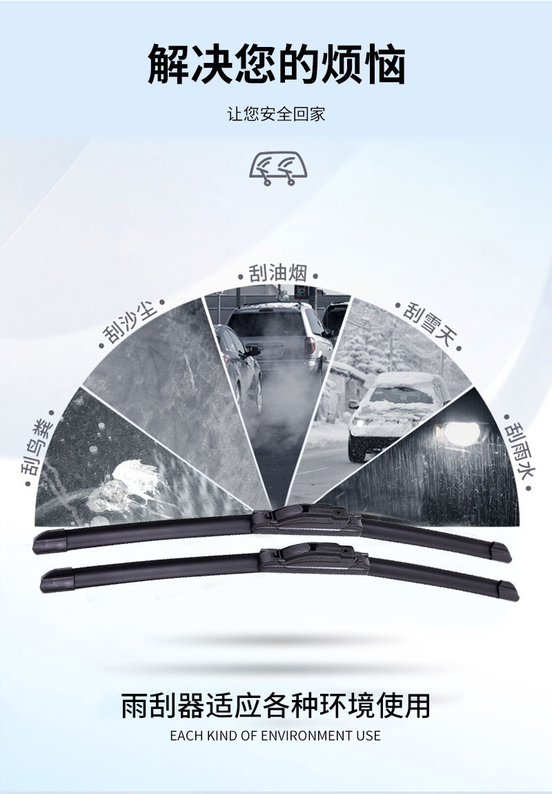 Wholesale multifunctional head-changing boneless wiper universal fit any model universal front wiper factory direct sales