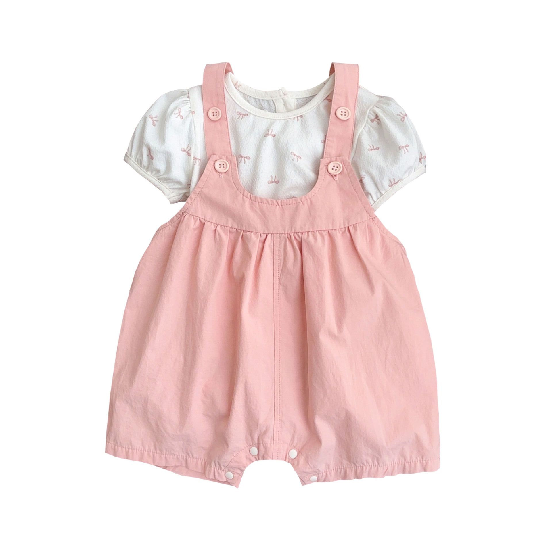 Youhe Baby Summer Baby Bebé de una pieza, bolso de escalada corto, traje de dos piezas para niñas recién nacidas