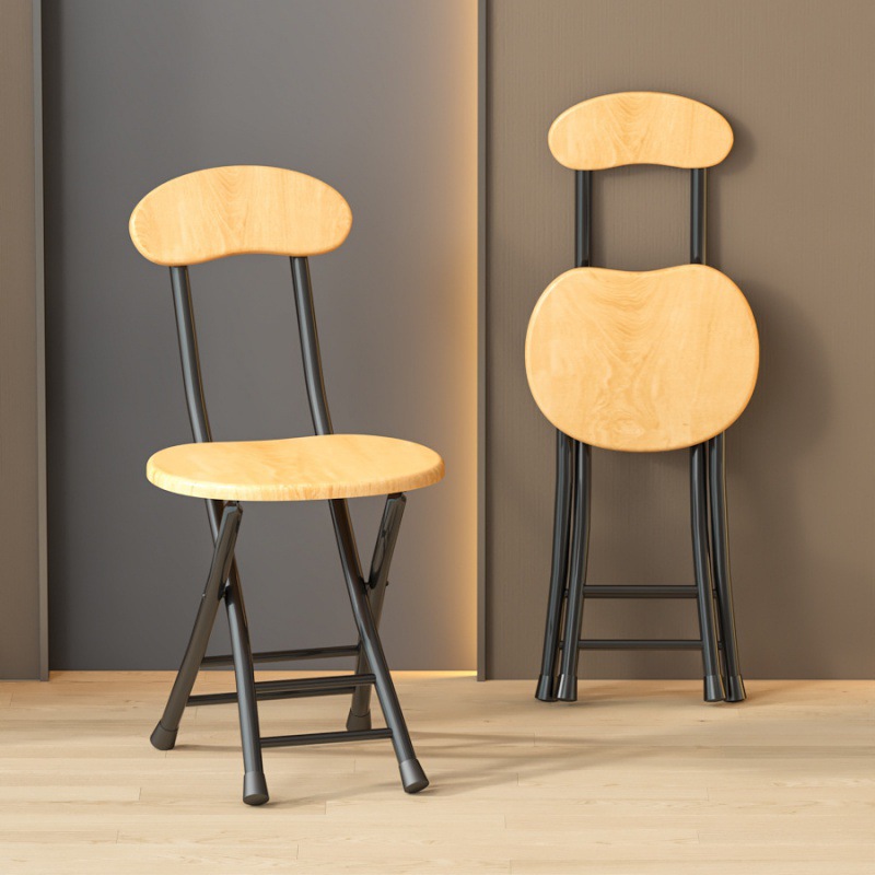 Silla plegable, taburete, silla para el hogar, mesa de comedor, taburete alto, taburete redondo pequeño, banco de respaldo con correa de caballo, simple y portátil