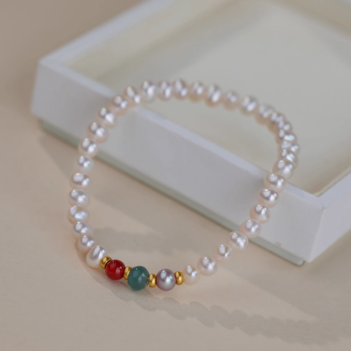 Alloy Natural Stone Freshwater Pearl Bracelets Retro Simple Style display picture 5