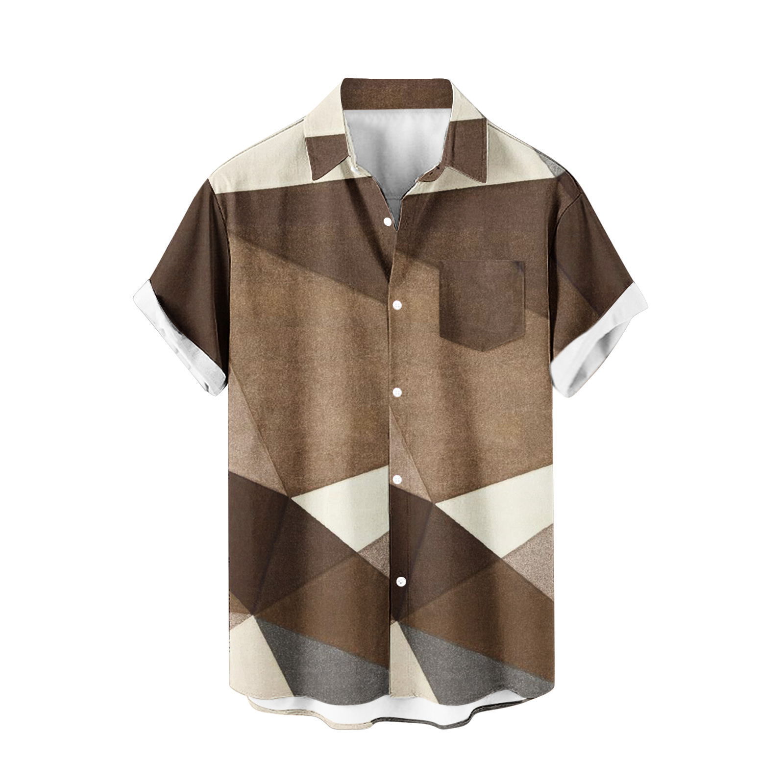 Venta caliente para hombres nueva camisa de manga corta 3D impresión digital moda casual Hawaii playa solapa para hombres