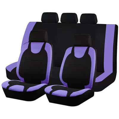Seat Cover Cross-Border Fabric – Universal seat cover - purple-9-piece-set-five-seats