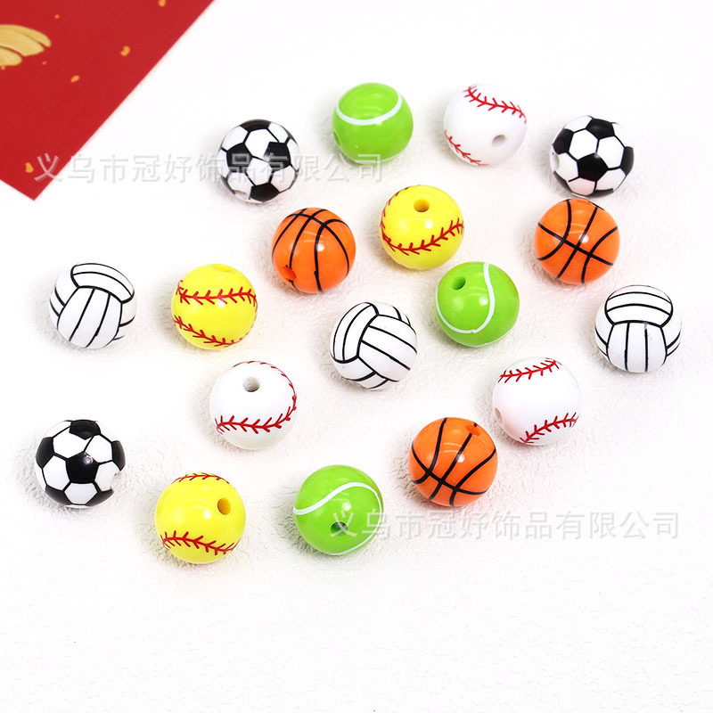 16mm Acrylic Straight Hole Watermelon Basketball Football Golf Volleyball Tennis DIY Beads Loose Beads Phone Chain Beads 16mm Acrylic Straight Hole Watermelon Basketball Football Golf Volleyball Tennis DIY Beads Loose Beads Phone Chain Beads