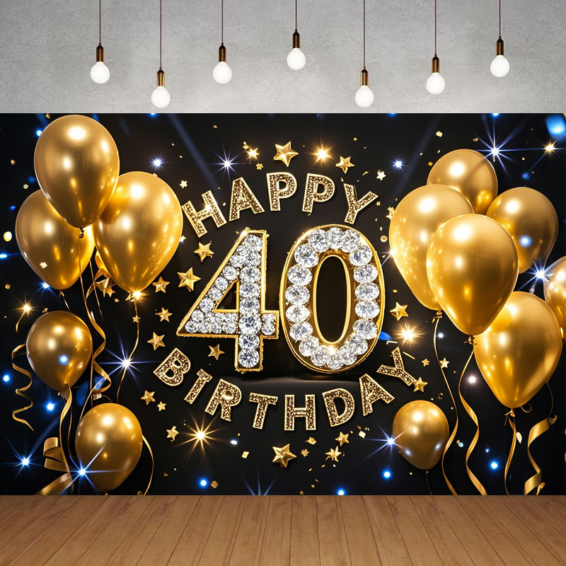 Nueva tela de fondo de feliz cumpleaños transfronteriza, carnaval de fiesta, serie principal de decoración de escenas, banner de cumpleaños