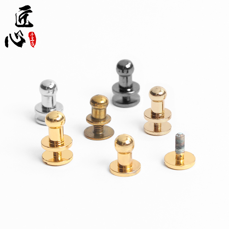 Pure copper monk head DIY handmade luggage hardware accessories pacifier nail leather buckle screw rivet shoulder strap adjustment nail