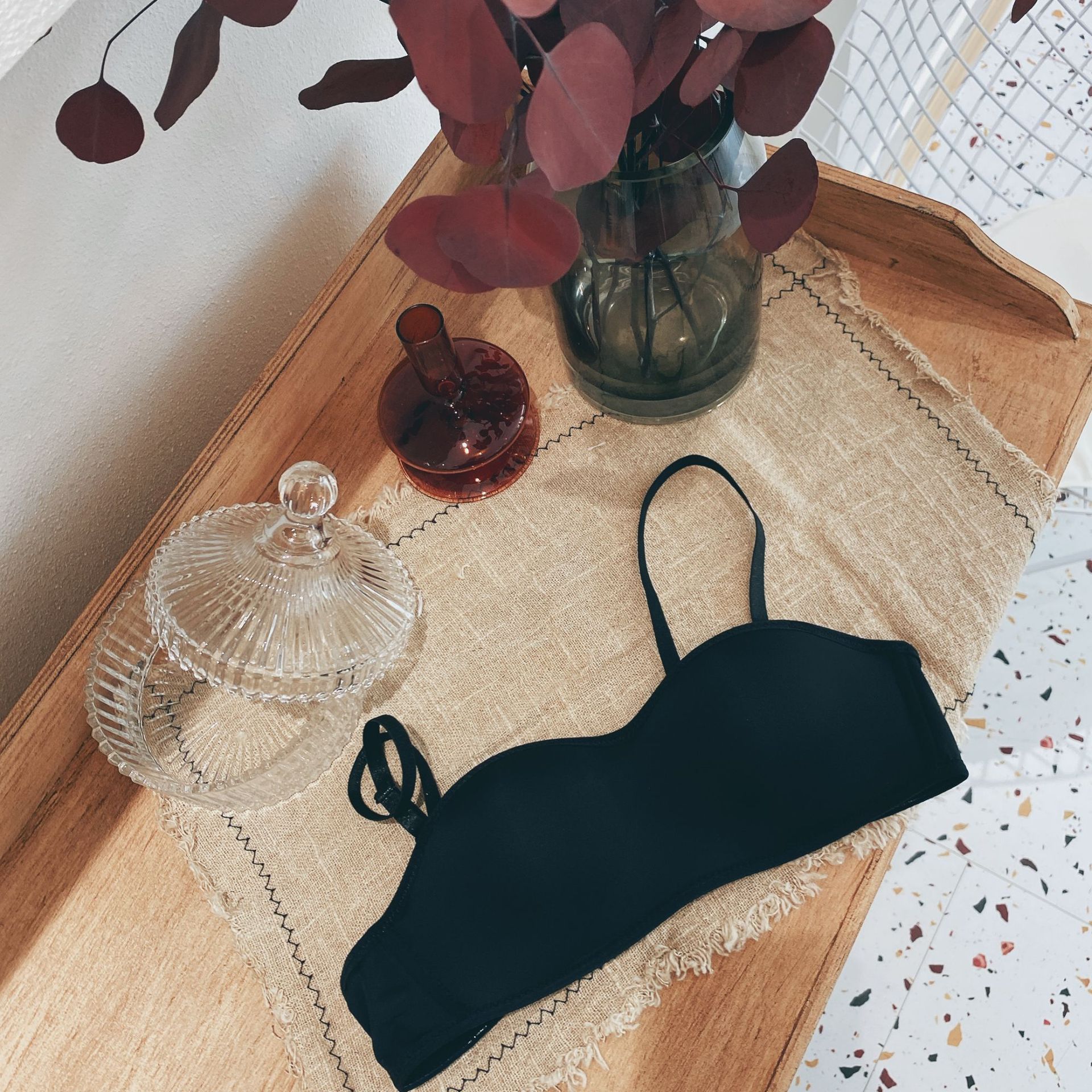 Sujetador de ropa interior de niña brillante sin costuras de una pieza