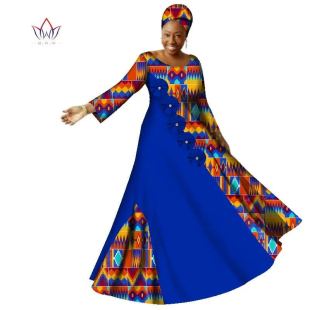 African women's dress new fashion and long spring and autumn dress long sleeve African clothing Amazon Supply