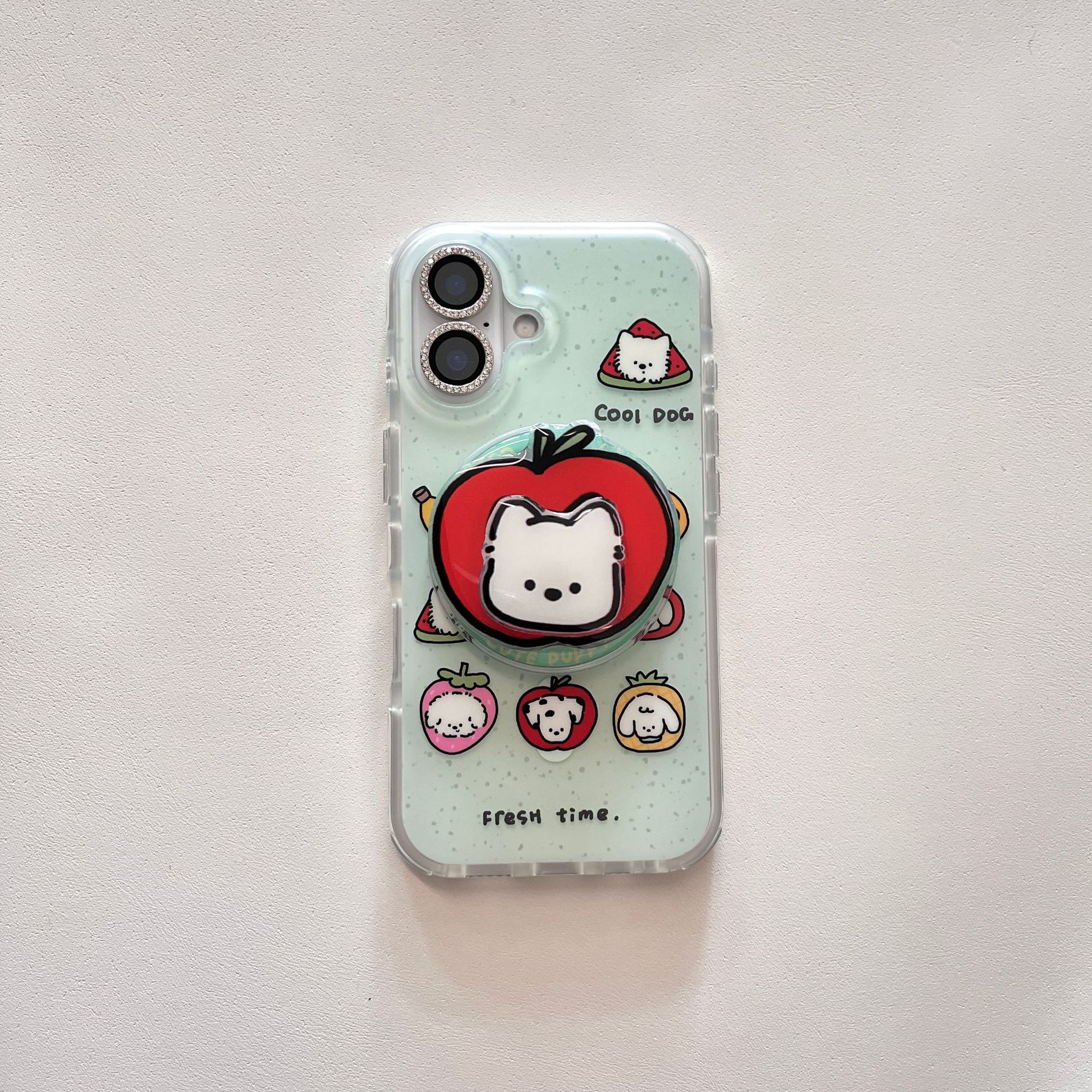 Divertido cachorro de salpicadura de tinta para Apple 16ProMax funda para teléfono móvil 15Pro magnético 14/13 Apple 15PM hembra 16