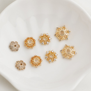 14K����ɫ�ʯ�U������ѩ������ ���ǰ˼�������ñ diy������