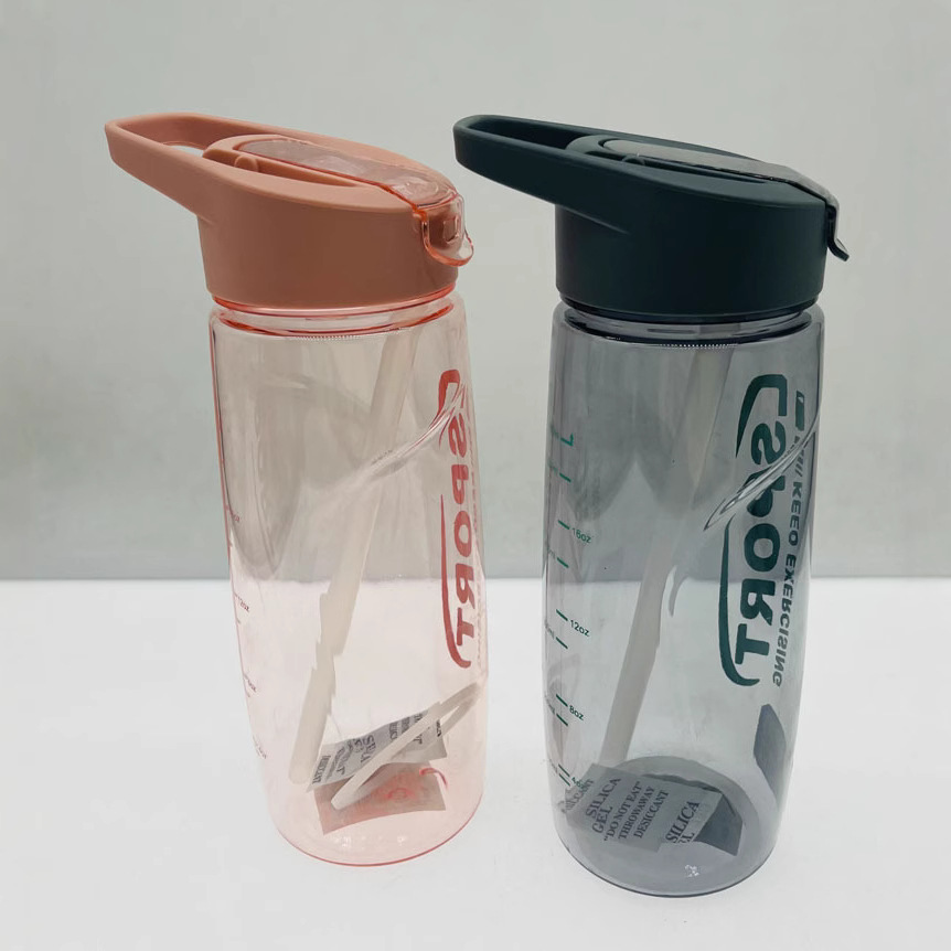 Weilong 9018 nueva taza de plástico cubierta elástica taza de paja hombres y mujeres estudiante taza de plástico DEPORTE hervidor de agua 700ML