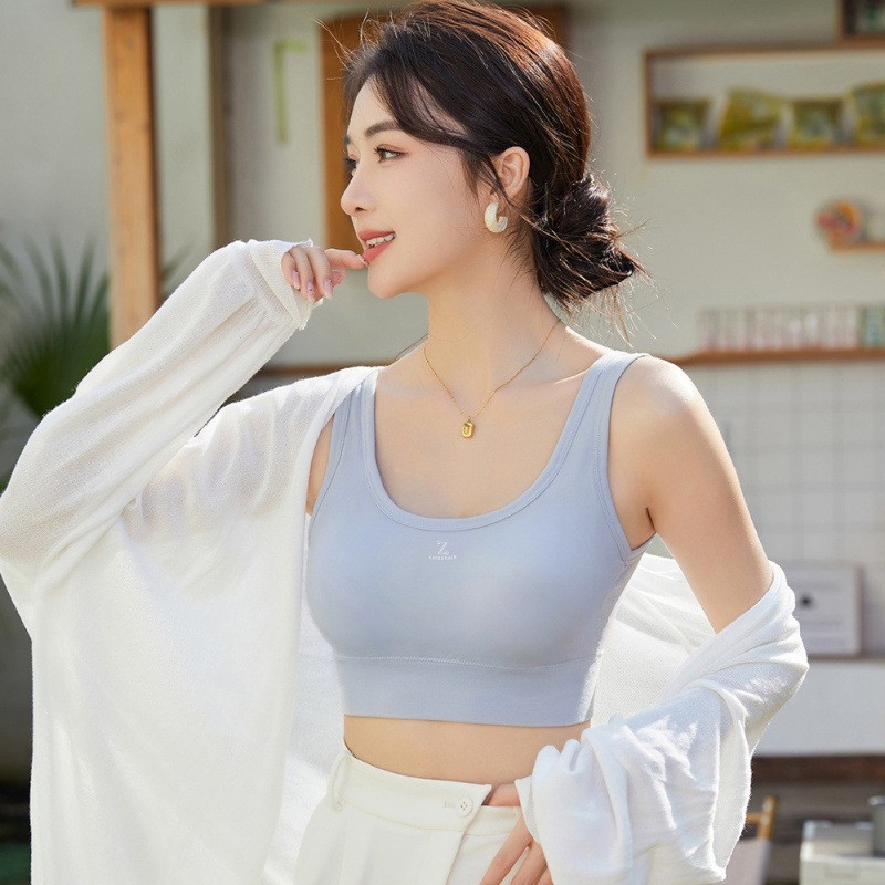 8618 # Chaleco de hombro ancho de copa fija modal para niña estudiante, sujetador de pecho transpirable, hermoso espalda, amoníaco desnudo 5A cómodo