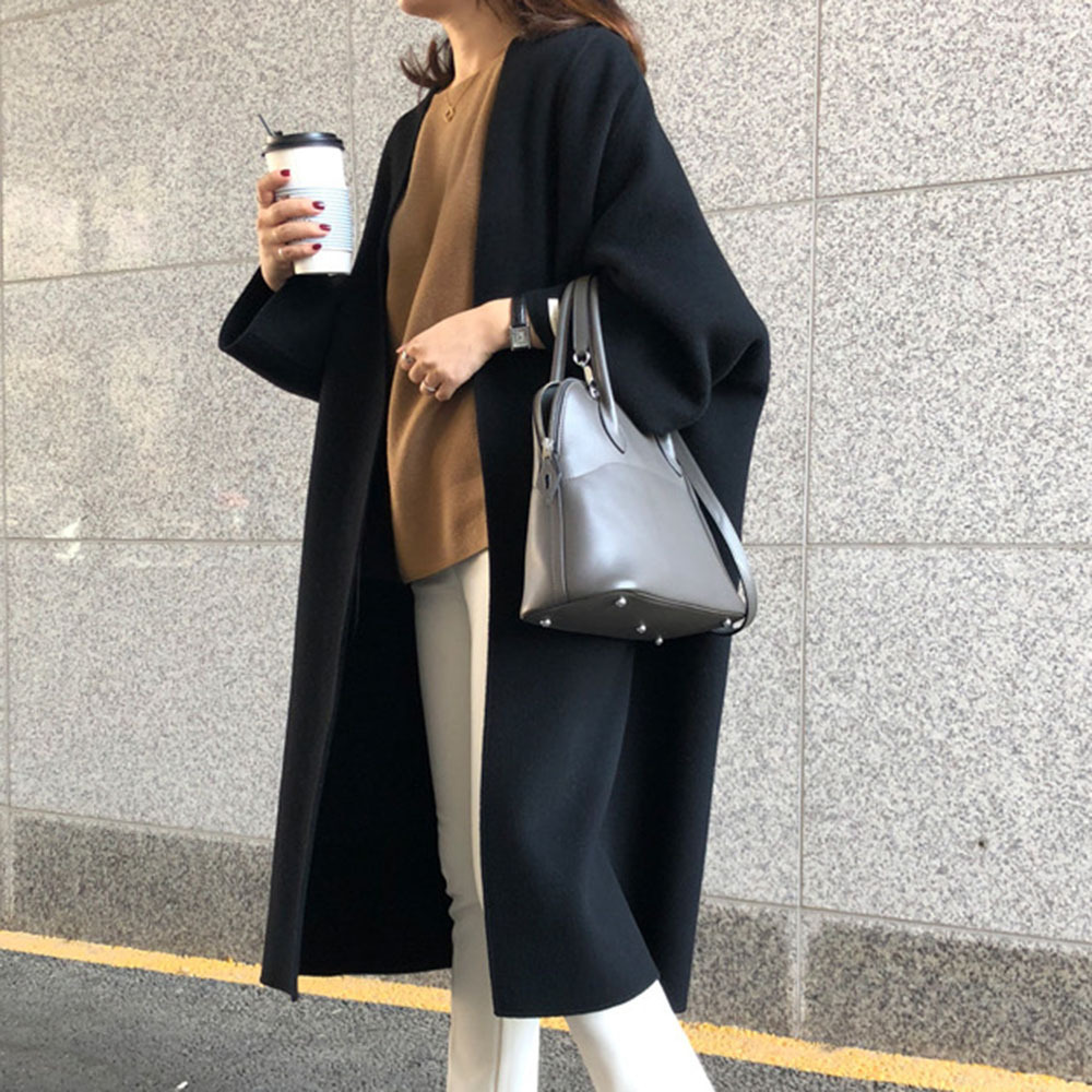Frauen Kleidung herbst und winter neue mantel temperament pendeln einfarbig gerade lose_voghion.com