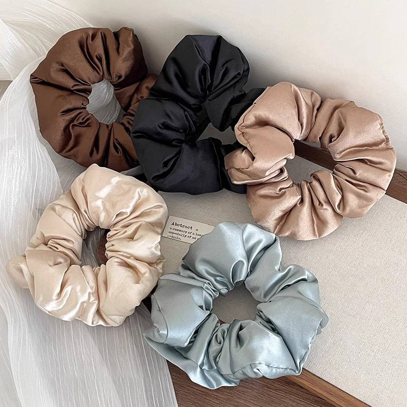 Francés de alto valor de color sólido esponjoso anillo de intestino grueso cuerda de cabello de alta elasticidad correa de cabello