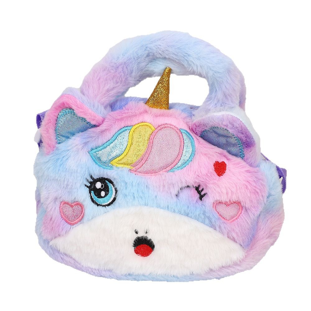 Caricatura infantil lindos unicornios bolsos de hombro de peluche para niños y niñas bolsos lindos bolsos de cambio