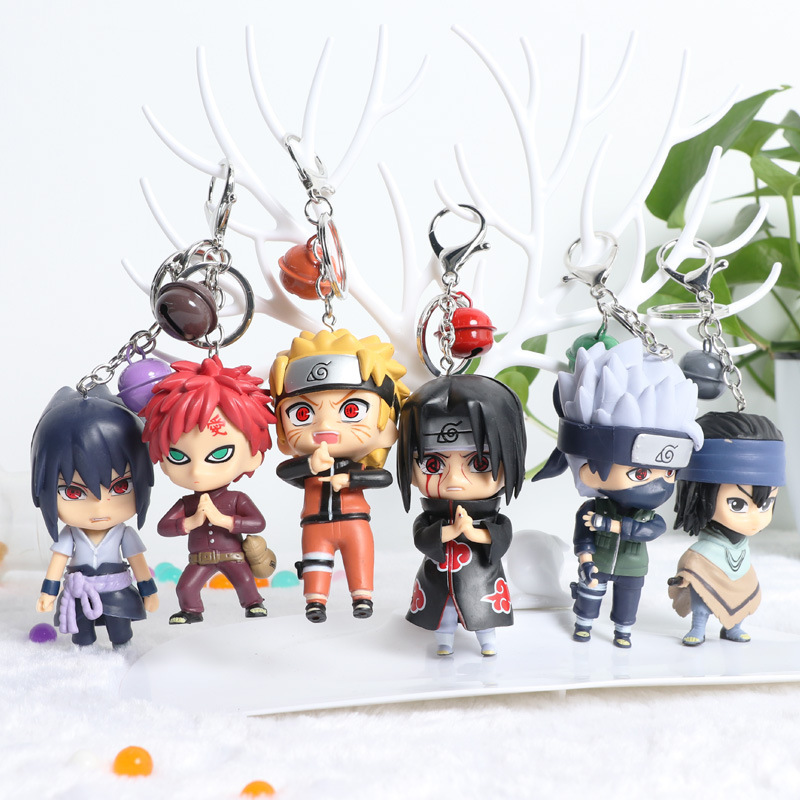 Naruto full series pvc Keychain anime Naruto car key chain trendy play bag small pendant accessories Naruto full series pvc Keychain anime Naruto car key chain trendy play bag small pendant accessories