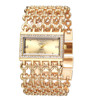 Fashionable square quartz golden watch for leisure stainless steel, 2023