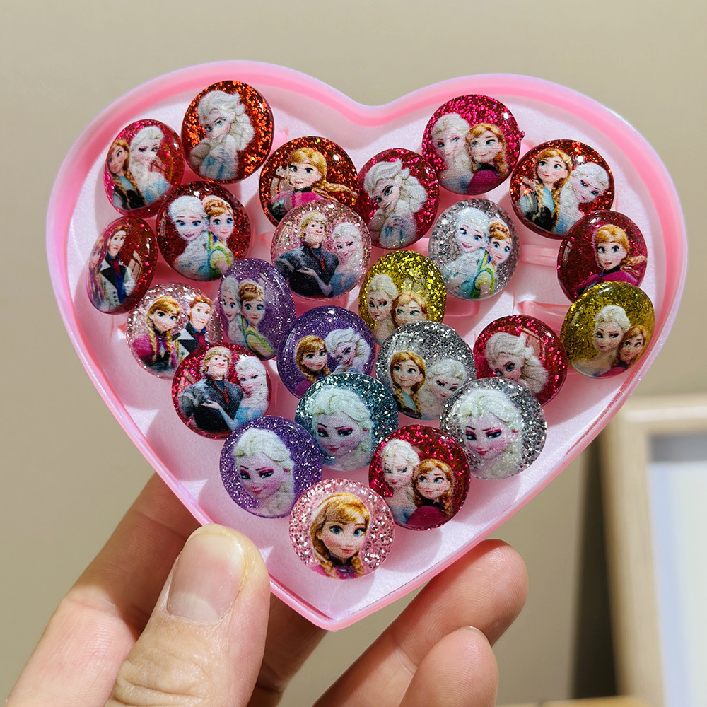 Nuevo anillo para niños sirena anillo para niños una caja de anillos de joyas para niñas juego de juguetes para niñas