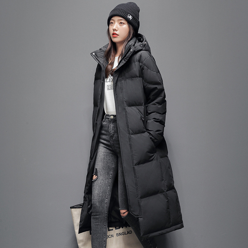 Gran cuello de pelo frío transfronterizo chaqueta de rodilla chaqueta de invierno chaqueta de plumón larga hombre grueso personalizado