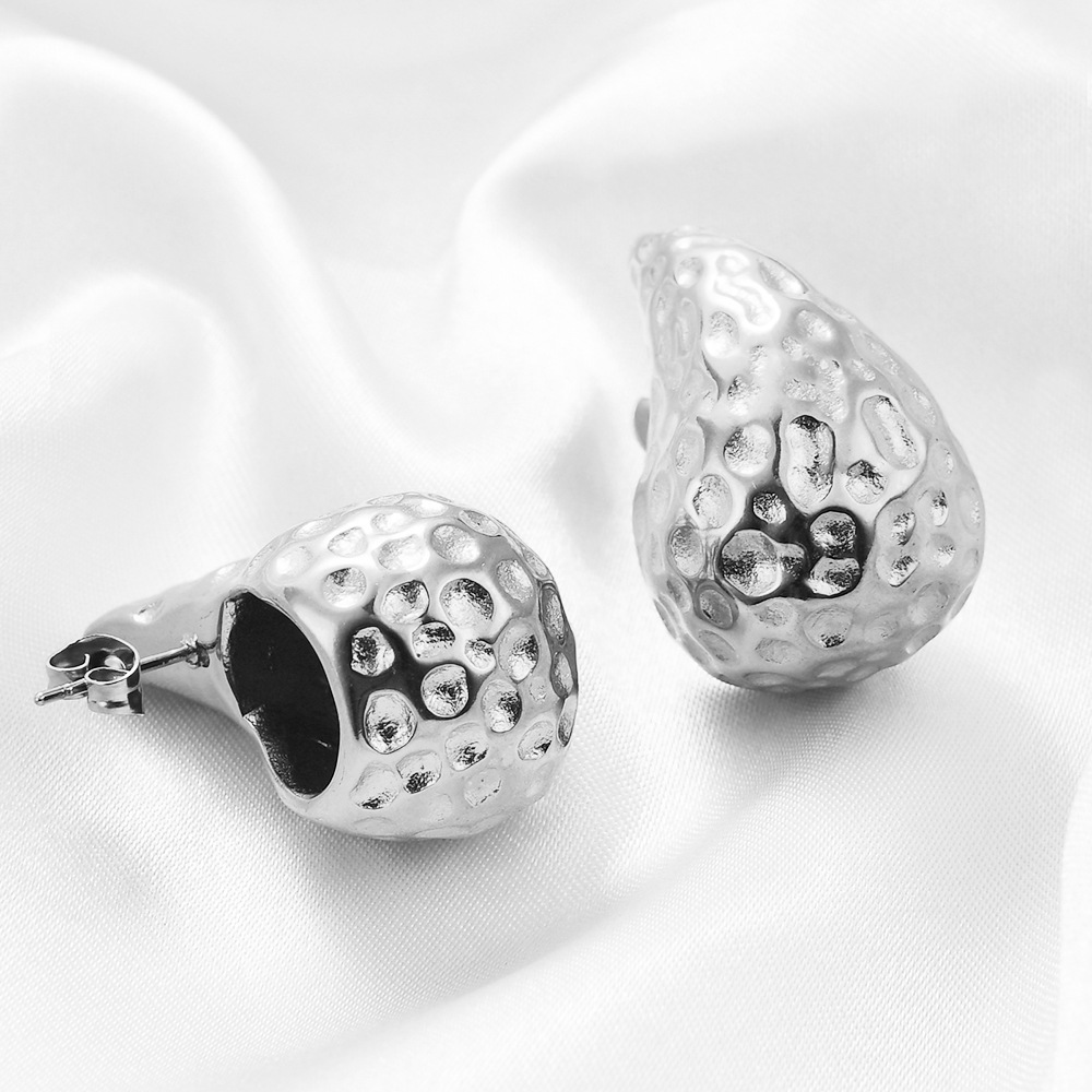 12g Weight 1 Pair Simple Style Water Droplets Plating Stainless Steel Ear Studs