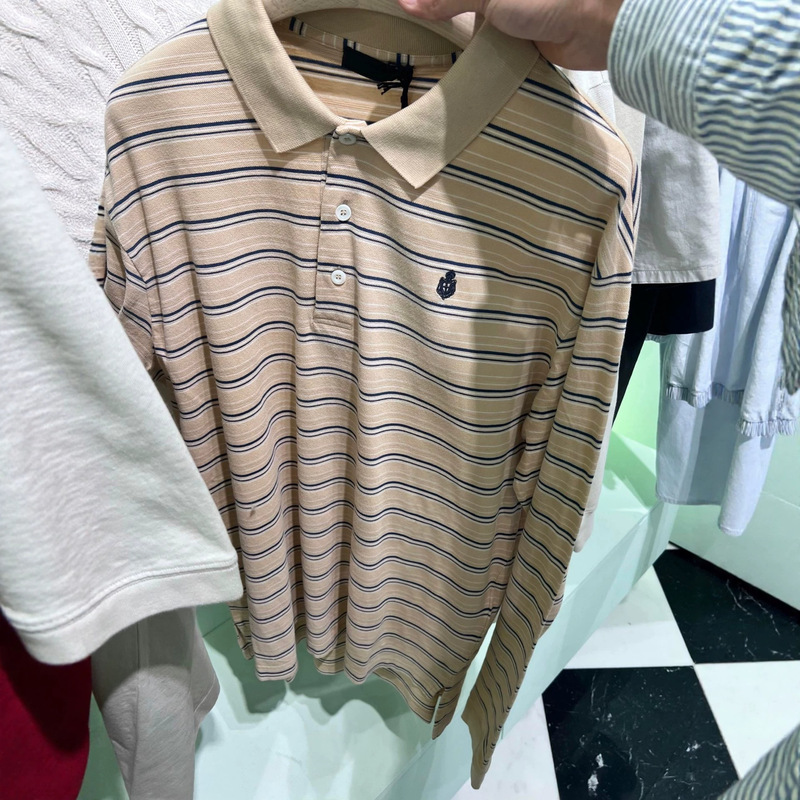 2026 New Style Long-Sleeve Striped Turn-Down Collar Loose Casual Luxury Polo Shirt for Men and Women 2026 New Style Long-Sleeve Striped Turn-Down Collar Loose Casual Luxury Polo Shirt for Men and Women