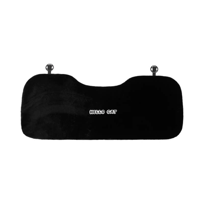 Seat cushion, seat cover, popular cat-themed design, for women, interior - rabbit-fur-three-dimensional-cat-seat-cushion-black-for-the-back-seat