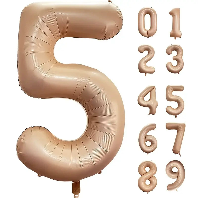 Празничный шар-фольга 40 дюймов, цифры 0–9, пастельные и металлические цвета, упаковка OPП