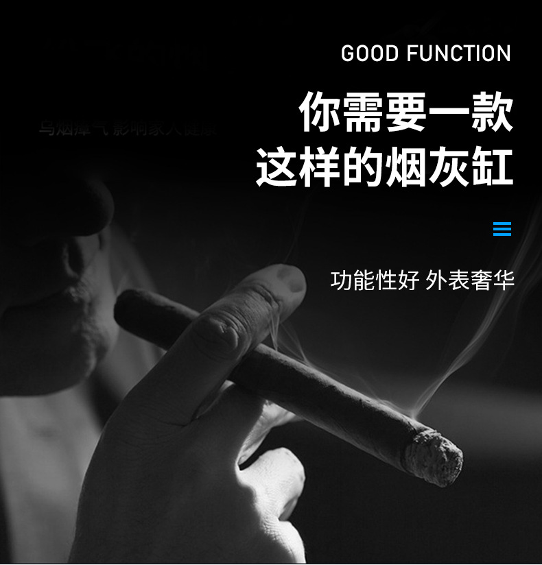 Cross-border new car ashtray with light car trash can automatically light up car metal ashtray men