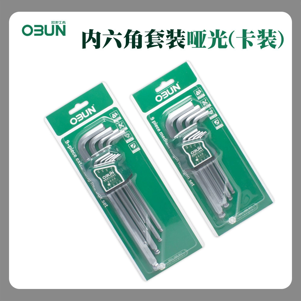 Набор шестигранных гаечных ключей с шариковым головным ключом 9 комплектов шестиугольного матового L-образного слива из хрома-ванадиевой стали шестиугольного метрического