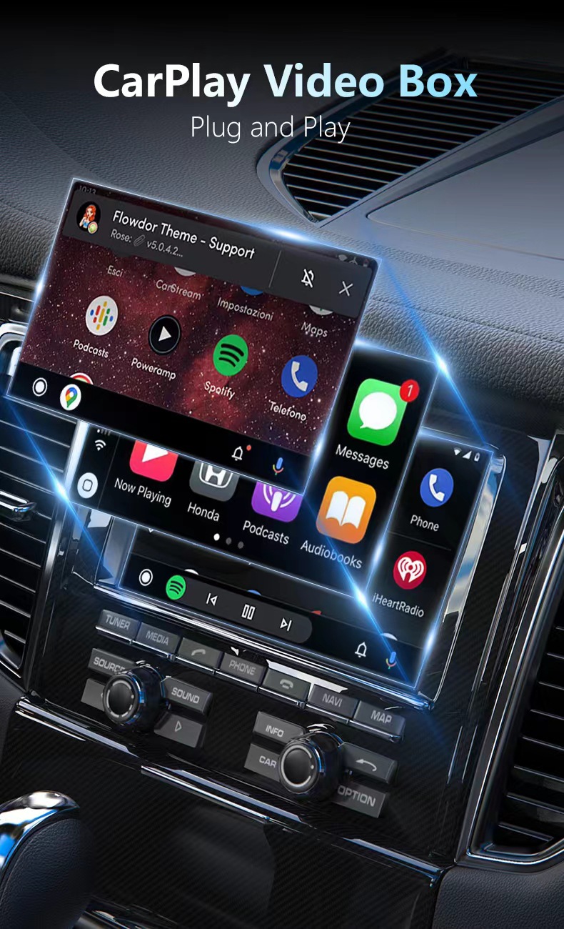 Wired to Wireless Carplay Box, Wireless Box, Android Auto Wireless Car Video Box