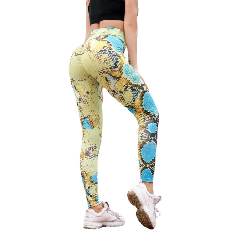 Women's Clothing Wish hot selling multi color printed snake pattern women's slim high waist high elastic tight yoga leggings XY91_voghion.com