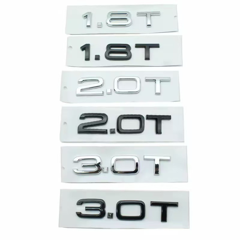 Suitable for Audi A3A4A5A6A7Q3Q5Q7 Car Logo Car Sticker Displacement Mark 2.0t 1.8t 3.0t Car Logo