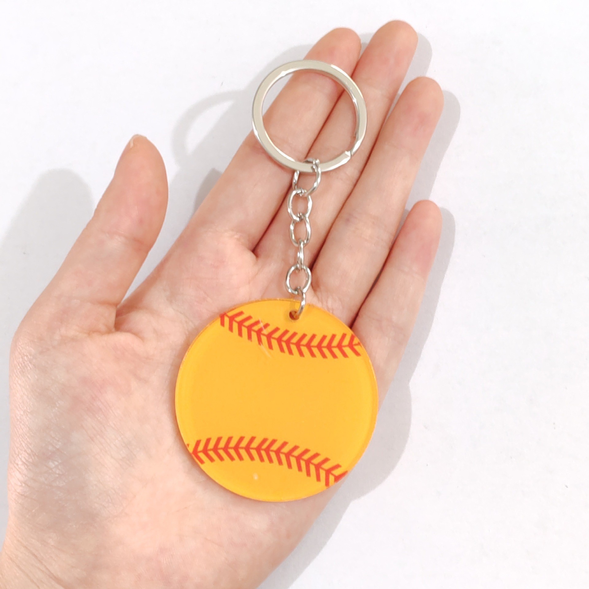 Amazon comercio electrónico transfronterizo explosión 12PCS 18PCS camiseta acrílica blanca llavero de béisbol image 12