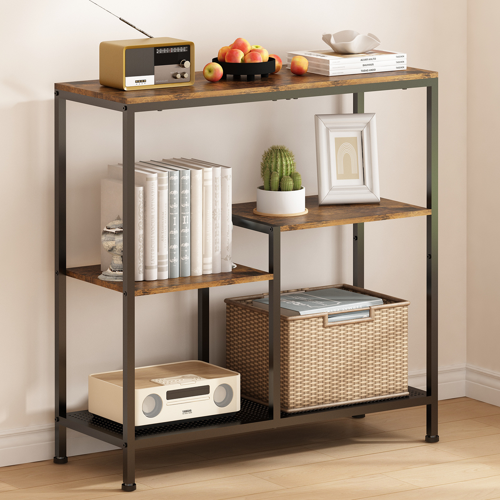 Amazon Standard Multi-Layer Floor-To-Ceiling Living Room Storage Rack Bedroom Wall Bookshelf Wine Display Storage Cabinet