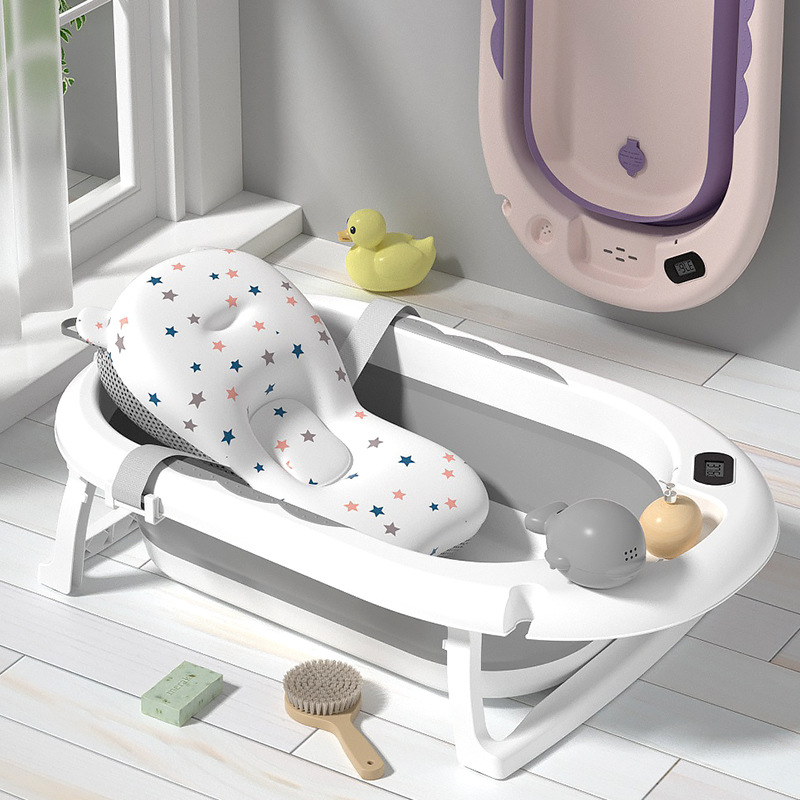 Bañera plegable Meiyingbao de gran tamaño para bebés y niños pequeños, adecuada para uso doméstico por recién nacidos y niños.