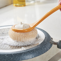 Kitchen long-handled cleaning brush, household degreasing pot and pan brush, dishwasher brush, hangable sink stove cleaning brush